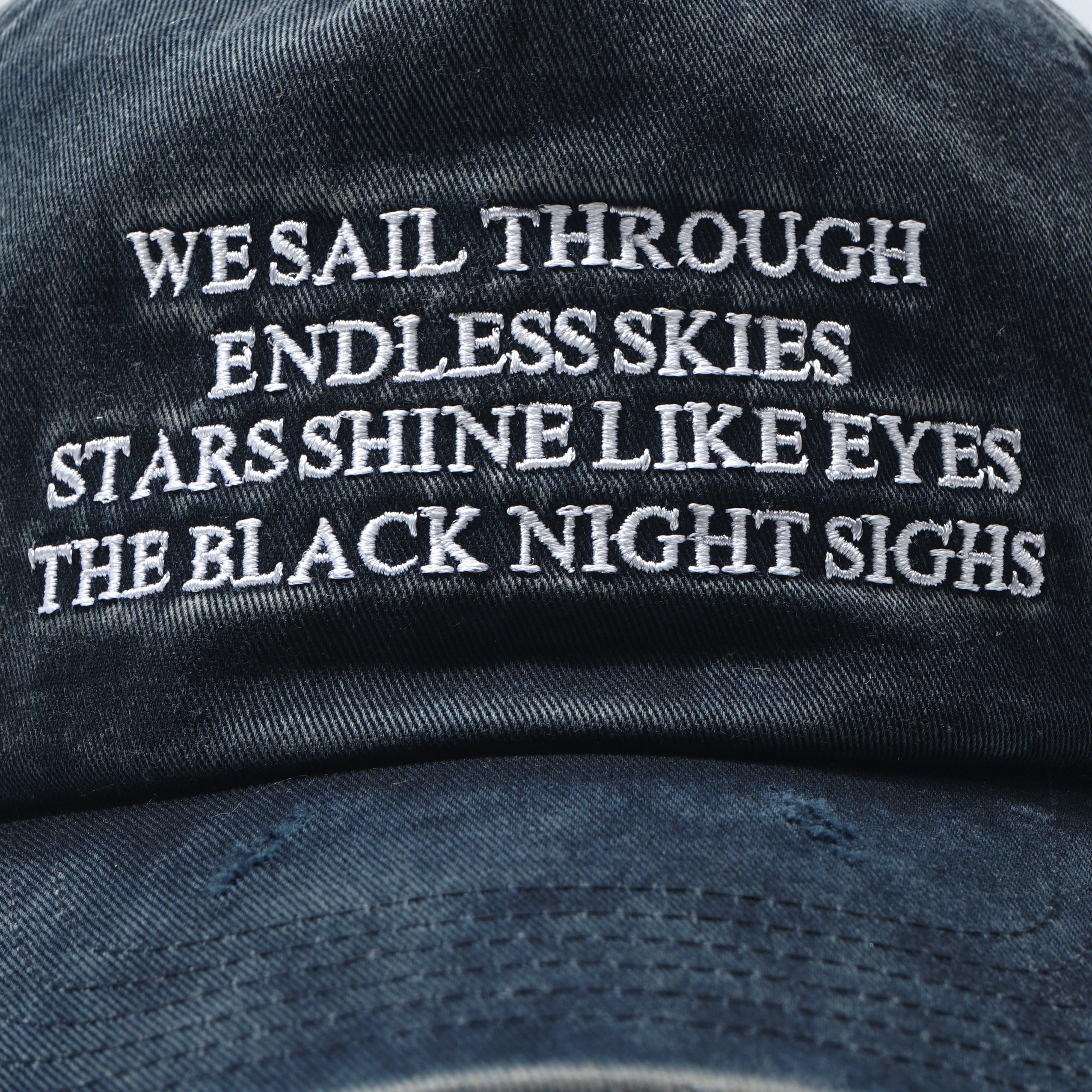 CARAVAN Distressed Strapback Cap [Washed Black]