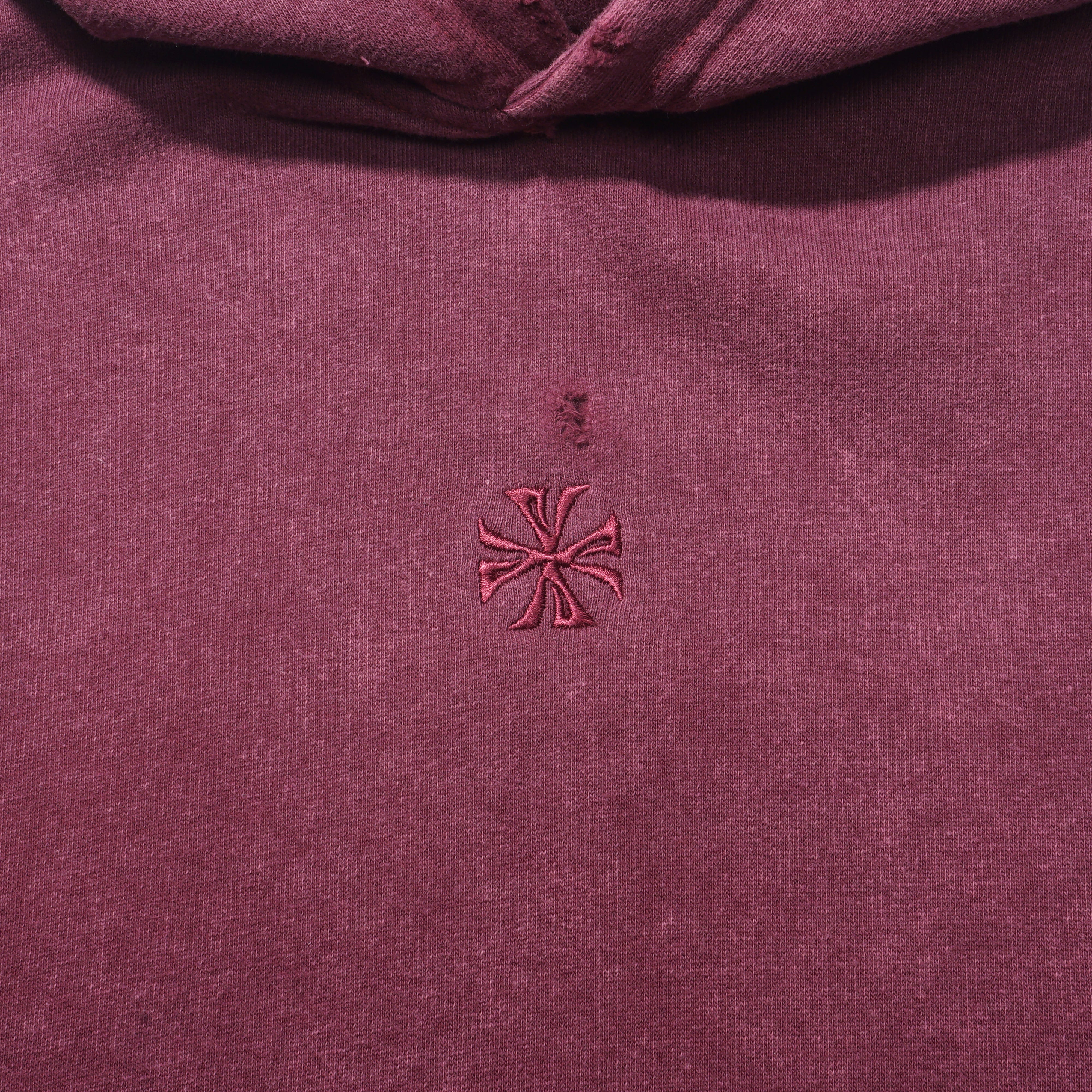 CROSS Distressed Hoodie [Burgundy]