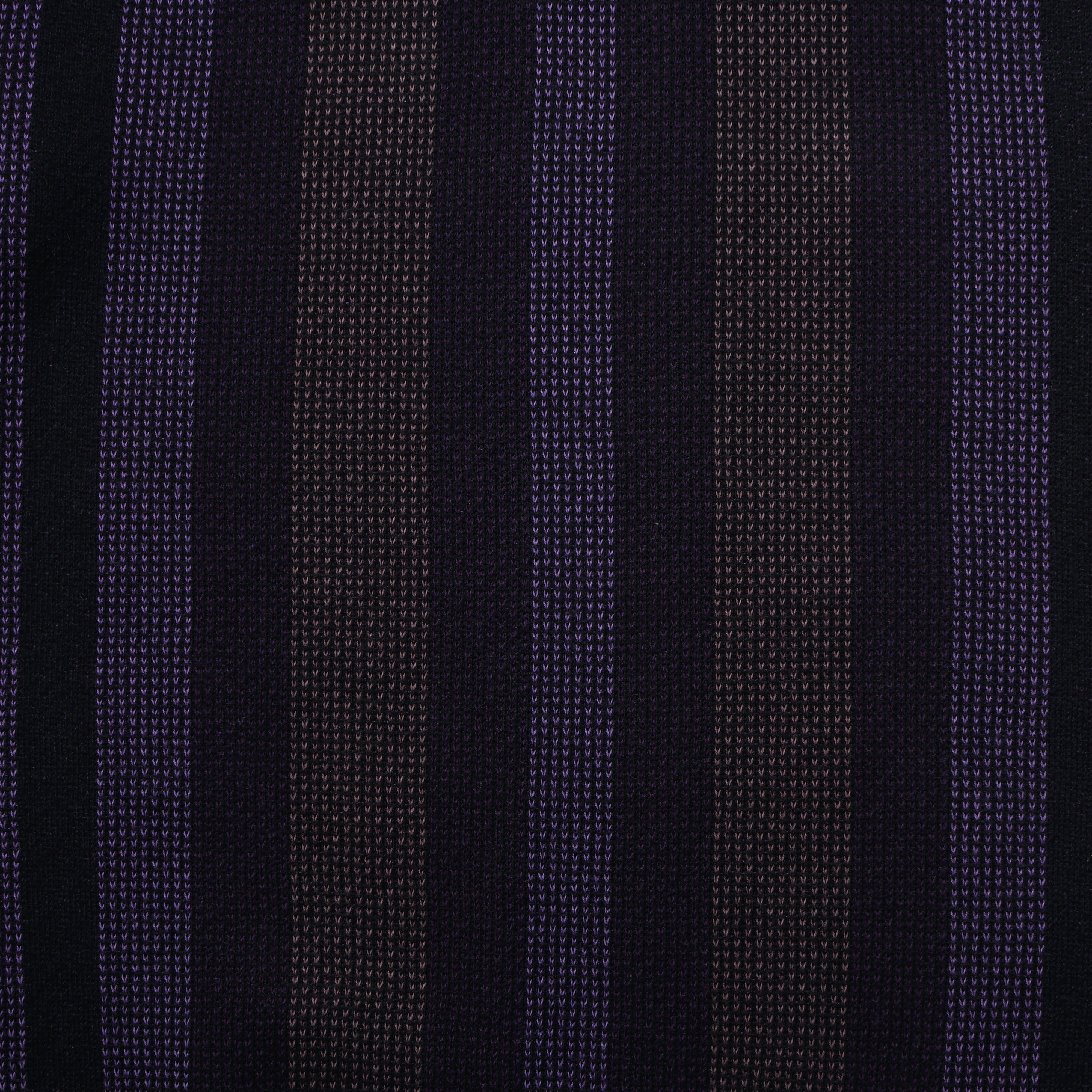 STRIPED L/S Knitted Zip-Up Polo [Purple Multi]