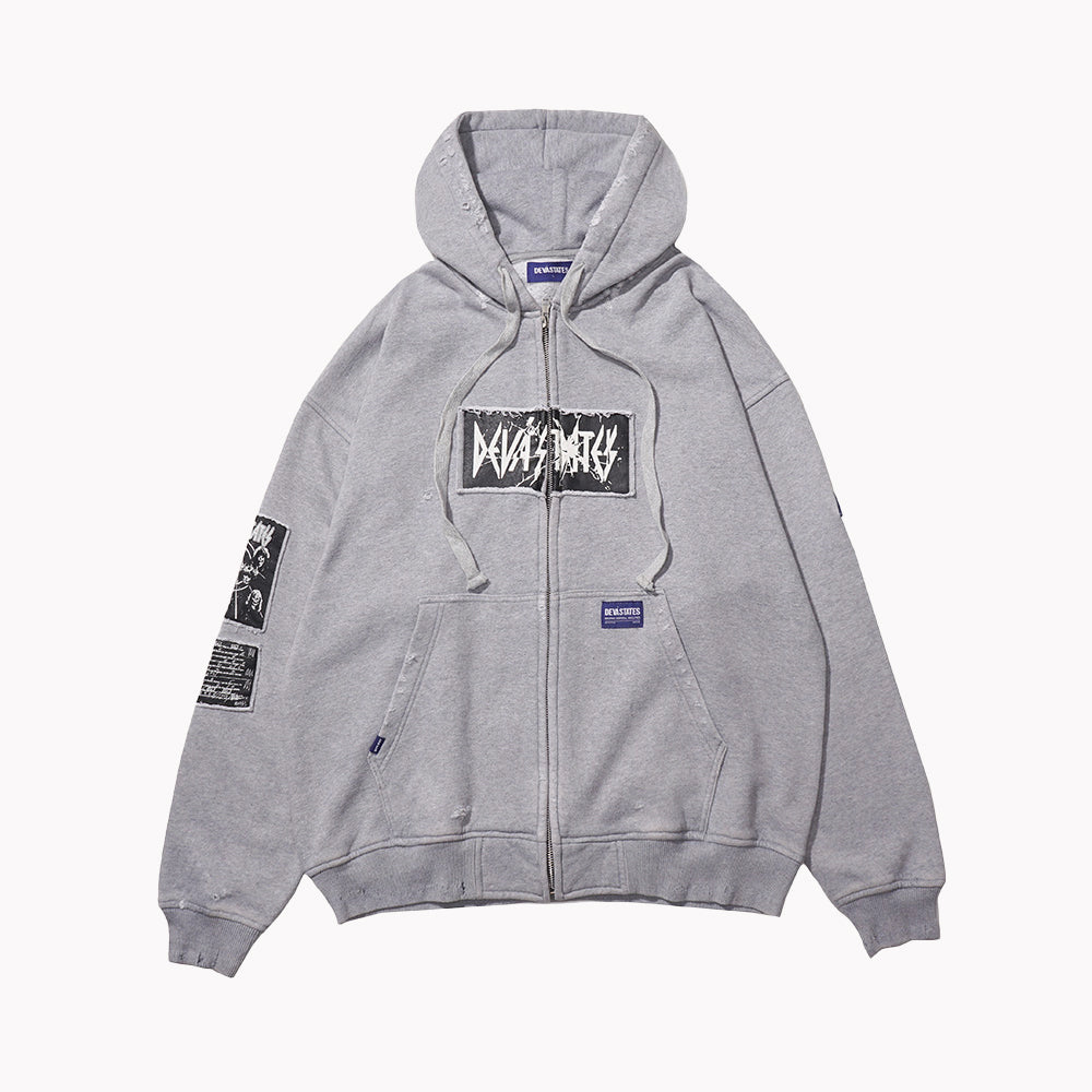 PYRO Zip-Up Hoodie [Heather Grey]
