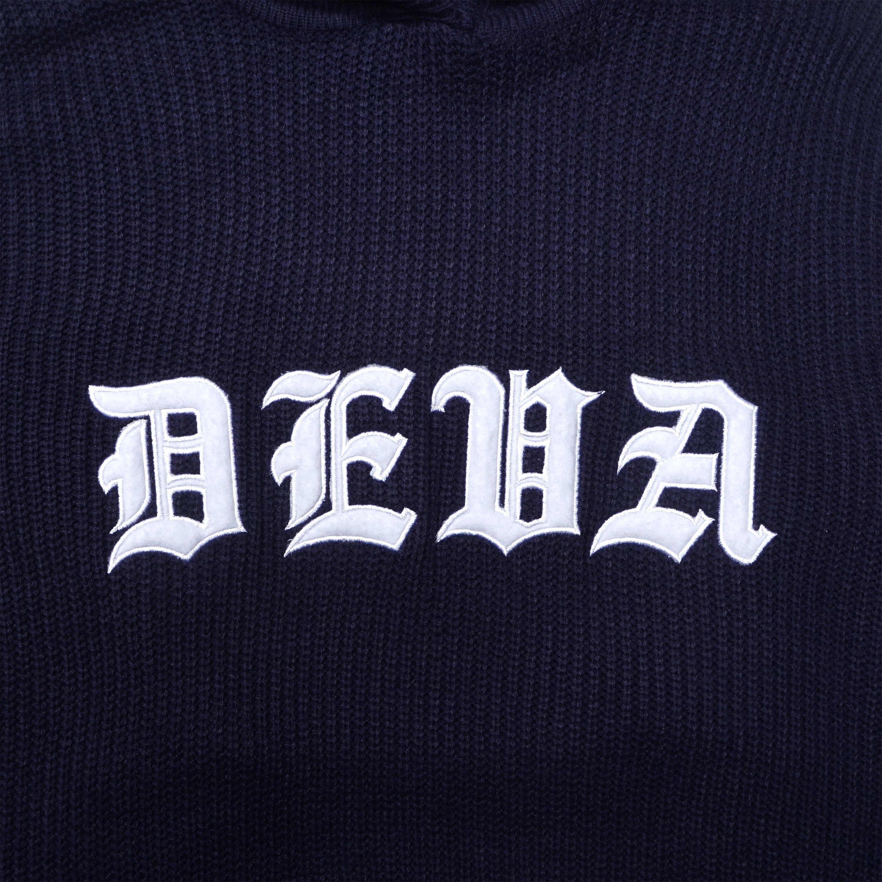 BLACKLETTER Knitted Hoodie [Blue]